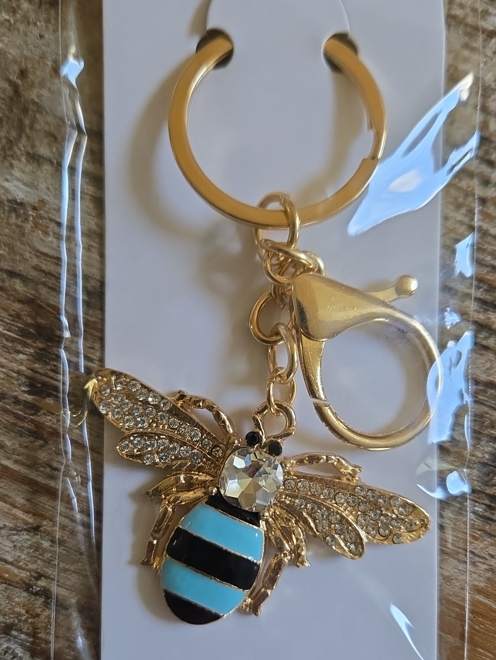 UP CRYSTAL COLLECTION NWT Enamel BEE Purse/Bag Charm, Key Ring (BIN 011)